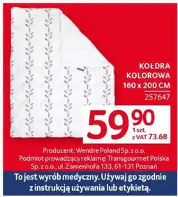 Selgros Kołdra kolorowa 160 x 200 cm oferta