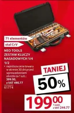 Selgros NEO TOOLS ZESTAW KLUCZY NASADOWYCH 1/4 1/2 oferta
