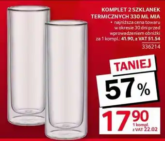 Selgros Komplet 2 szklanek termicznych 330 ml Mia oferta