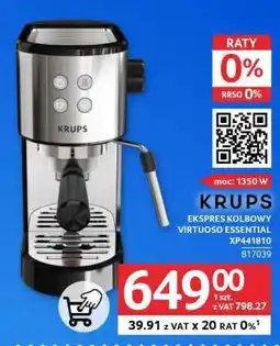 Selgros KRUPS Ekspres Kolbowy Virtuoso Essential XP441810 oferta