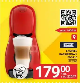 Selgros DeLonghi EKSPRES KAPSUŁKOWY EDG210 oferta