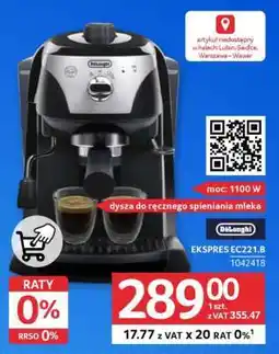 Selgros DeLonghi EKSPRES EC221.B oferta