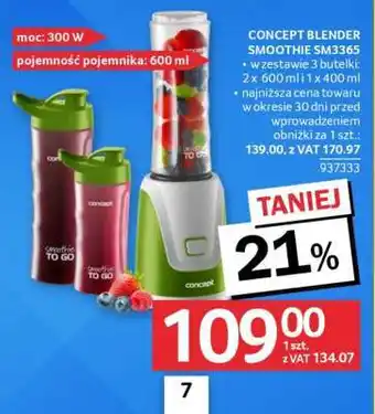Selgros CONCEPT BLENDER SMOOTHIE SM3365 oferta
