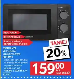 Selgros ESPERANZA KUCHENKA MIKROFALOWA EKO011K oferta