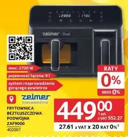 Selgros Zelmer Dual Frytownica Beztłuszczowa Podwójna ZAF9000 oferta