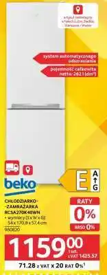 Selgros Chłodziarko-zamrażarka Beko RCSA270K40WN oferta