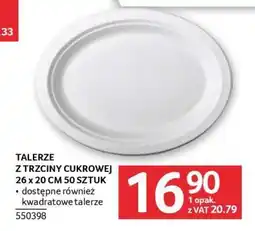 Selgros Talerze z trzciny cukrowej 26 x 20 cm 50 sztuk oferta