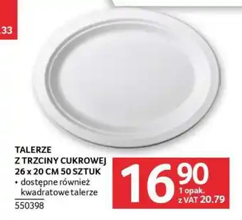 Selgros Talerze z trzciny cukrowej 26 x 20 cm 50 sztuk oferta