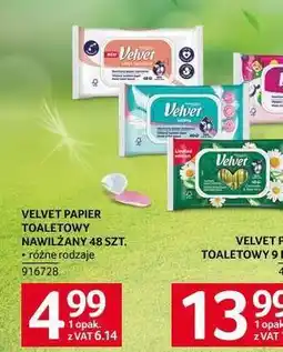 Selgros VELVET PAPIER TOALETOWY NAWILŻANY 48 SZT oferta