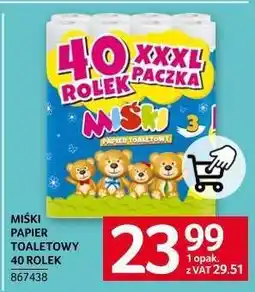 Selgros MIŚKI PAPIER TOALETOWY 40 ROLEK oferta