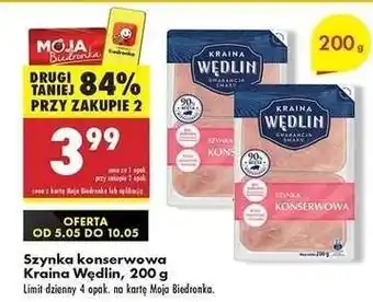 Biedronka Szynka konserwowa Kraina Wędlin , 200 g oferta