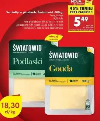 Biedronka Ser żółty w plastrach Światowid , 300 g oferta