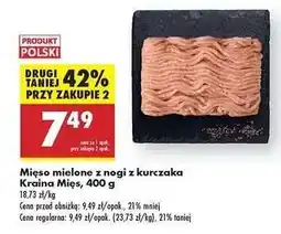 Biedronka Mięso mielone z nogi z kurczaka Kraina Mięs , 400 g oferta