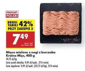 Biedronka Mięso mielone z nogi z kurczaka Kraina Mięs , 400 g oferta