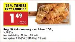 Biedronka Rogalik śniadaniowy z makiem, 100 g oferta