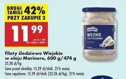 Biedronka Filety śledziowe Wiejskie w oleju Marinero 600 g 474 g oferta