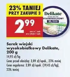Biedronka Serek wiejski wysokobiałkowy Delikate, 200 g oferta