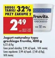 Biedronka Jogurt naturalny typu greckiego Fruvita, 400 g oferta