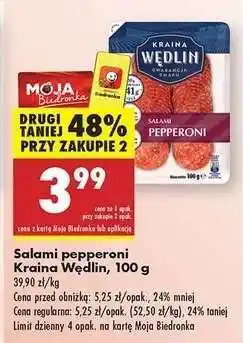 Biedronka Salami pepperoni Kraina Wędlin, 100 g oferta