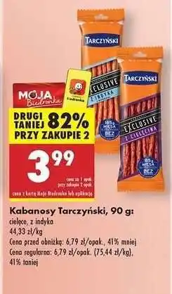 Biedronka Kabanosy Tarczyński 90 g oferta