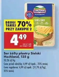 Biedronka Ser żółty plastry Sielski Hochland, 135 g oferta