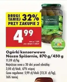 Biedronka Ogórki konserwowe Nasza Spiżarnia, 870 g/450 g oferta