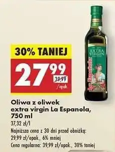 Biedronka Oliwa z oliwek extra virgin La Espanola 750 ml oferta