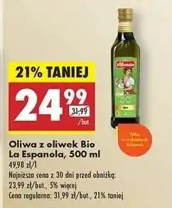 Biedronka Oliwa z oliwek Bio La Espanola, 500 ml oferta