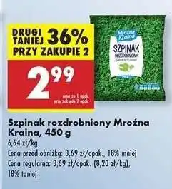 Biedronka Szpinak rozdrobniony Mroźna Kraina 450 g oferta