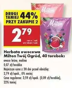 Biedronka Herbata owocowa Milton Twój Ogród, 40 torebek oferta