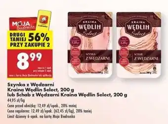 Biedronka Szynka z Wędzarni Kraina Wędlin Select, 200 g lub Schab z Wędzarni Kraina Wędlin Select, 200 g oferta