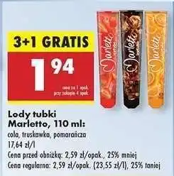 Biedronka Lody tubki Marletto, 110 ml oferta