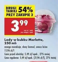 Biedronka Lody w kubku Marletto, 250 ml oferta
