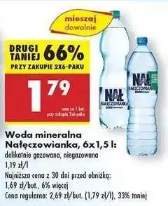 Biedronka Woda mineralna Nałęczowianka, 6x1,5 l oferta
