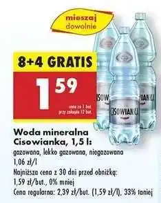Biedronka Woda mineralna Cisowianka, 1,5 l oferta