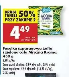 Biedronka Fasolka szparagowa żółta i zielona cała Mrożna Kraina 450 g oferta