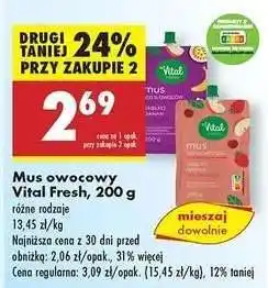 Biedronka Mus owocowy Vital Fresh , 200 g oferta