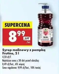 Biedronka Syrop malinowy z pompką Frutino, 2 l oferta