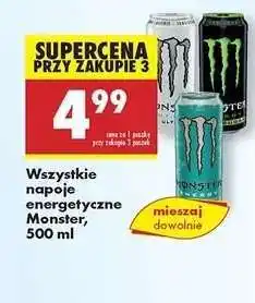 Biedronka Wszystkie napoje energetyczne Monster, 500 ml oferta