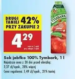 Biedronka Sok jabłko 100% Tymbark, 1 l oferta