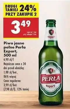 Biedronka Piwo jasne pełne Perła Export, 500 ml oferta