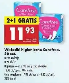 Biedronka Wkładki higieniczne Carefree 56 szt oferta