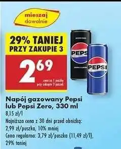 Biedronka Napój gazowany Pepsi lub Pepsi Zero, 330 ml oferta