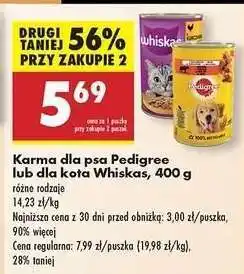 Biedronka Karma dla psa Pedigree lub dla kota Whiskas, 400 g oferta