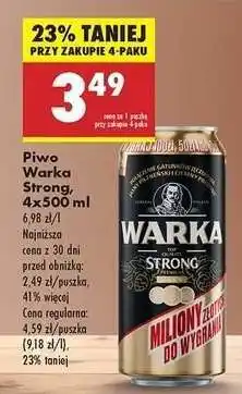 Biedronka Piwo Warka Strong 4x500 ml oferta