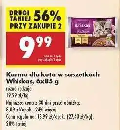 Biedronka Karma dla kota w saszetkach Whiskas 6x85 g oferta