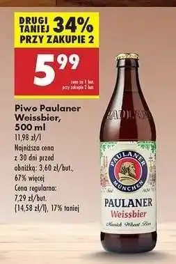 Biedronka Piwo Paulaner Weissbier, 500 ml oferta