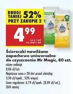 Biedronka Ściereczki nawilżane zapachowe uniwersalne do czyszczenia Mr Magic , 80 szt oferta