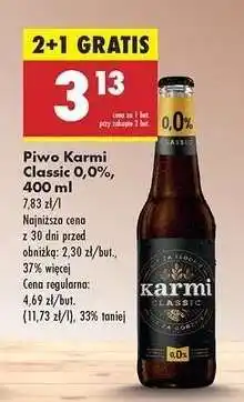 Biedronka Piwo Karmi Classic 0,0%, 400 ml oferta