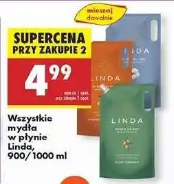 Biedronka Wszystkie mydła w płynie Linda, 900-1000 ml oferta
